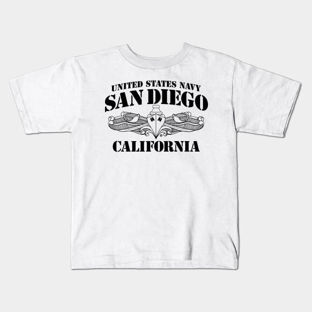 Navy San Diego Kids T-Shirt by 